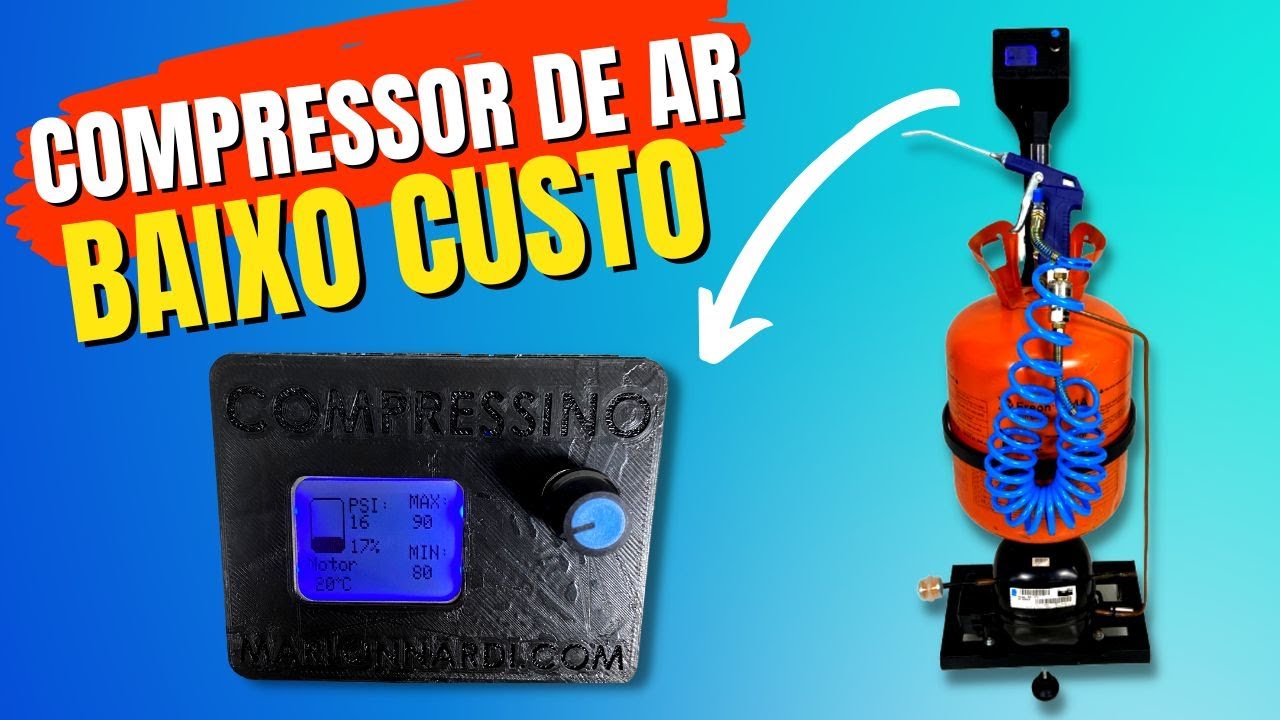 Compressor de ar caseiro baixo custo com Arduino