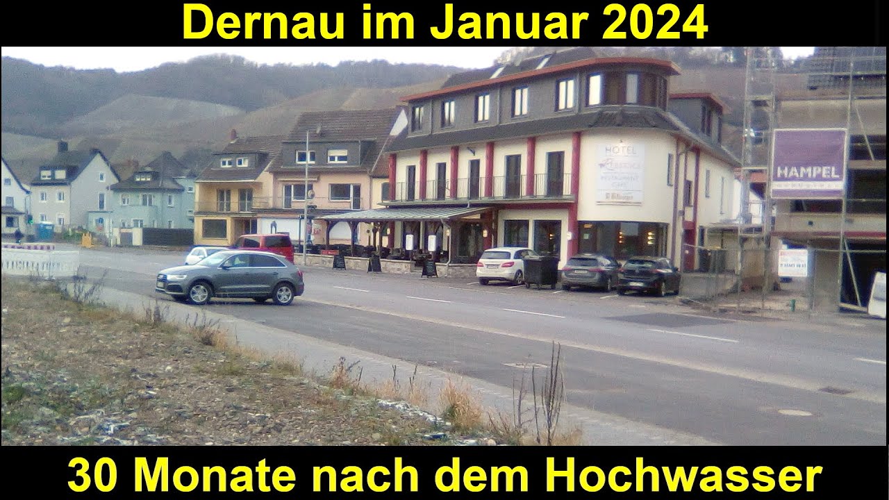 Ahrtal im Januar 2024 - Bilder des Ahrufers in Dernau