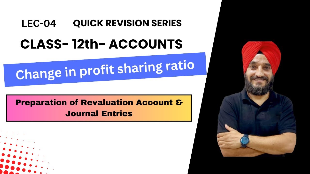 Lec - 04 - Preparation of Revaluation Account - Journal Entries -concept - Partnership