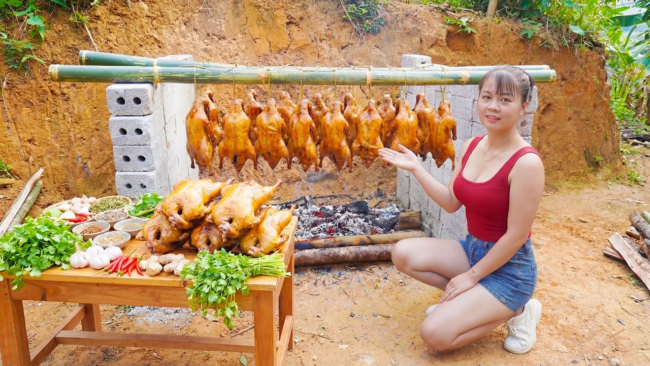 Harvesting 100 Ducks & Cook Whole Fried Duck Go To Countryside Market Sell - Harvest And Cook