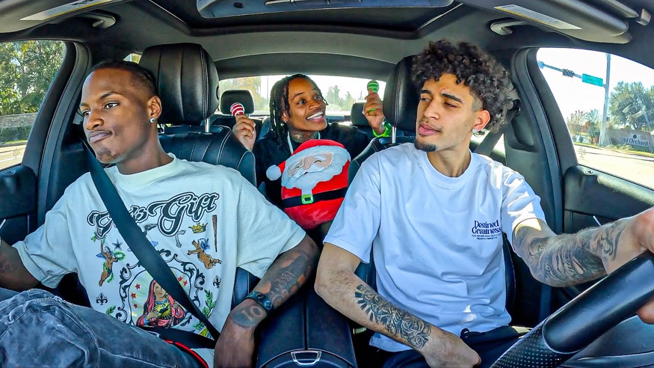 Singing LOUD Hood Christmas Carols In The Car With Loaded & Jordan..