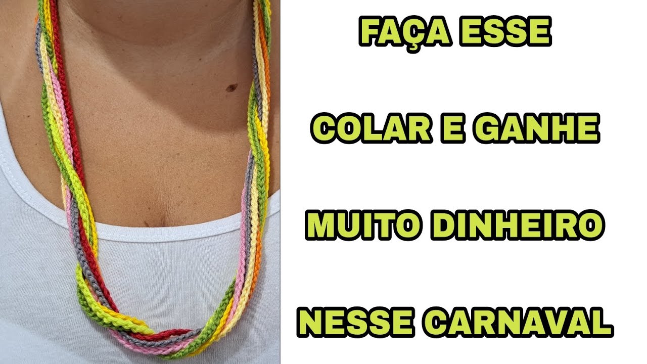 Como fazer adereço de Carnaval em crochê/Colar em crochê/Vende de verdade/Para iniciantes