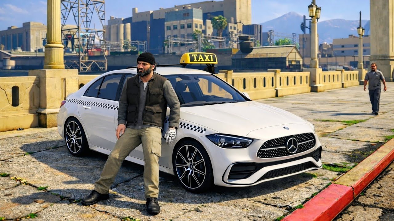 GTA5- Following Rules | Mercedes C Class  Playing as Taxi Driver 