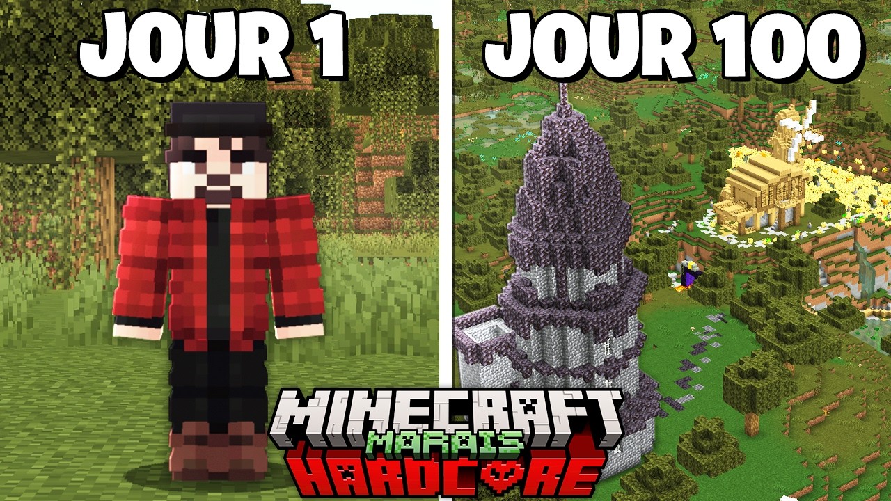 J'ai Survécu 100 JOURS dans un MARAIS INFINI sur MINECRAFT HARDCORE !