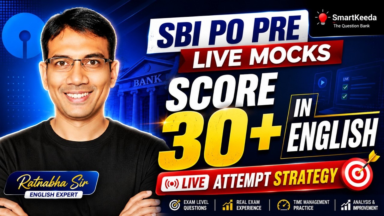 🔴 SBI PO English Mock LIVE 🔥 Score 30+ with Smart Time Management & Exam Strategy | Ratnabha Sir
