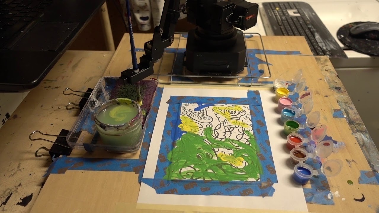 Robotic Arm doing a Paint-by-Numbers