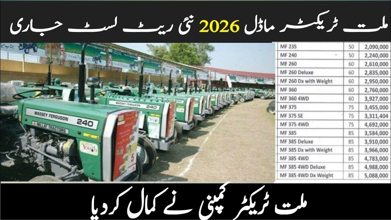 Millat Tractor  Rates All Models 2026 Updates