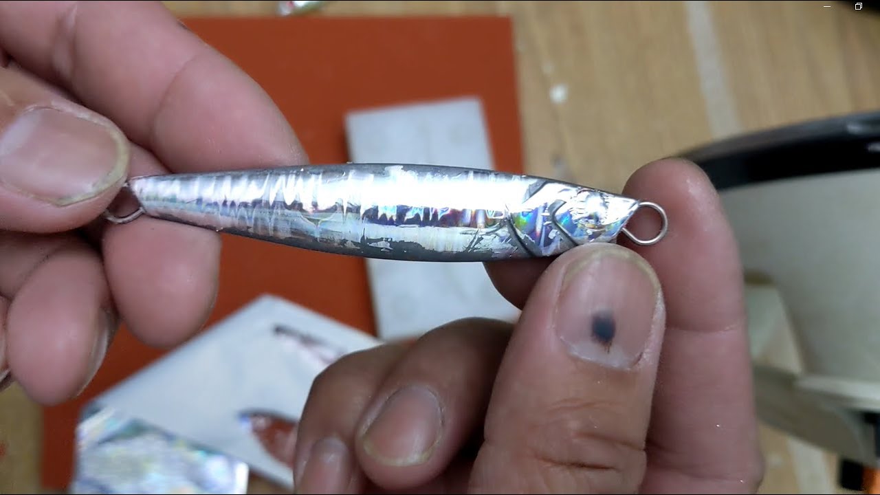 DIY manual hot foil stamping for old metal jig and plastic lure