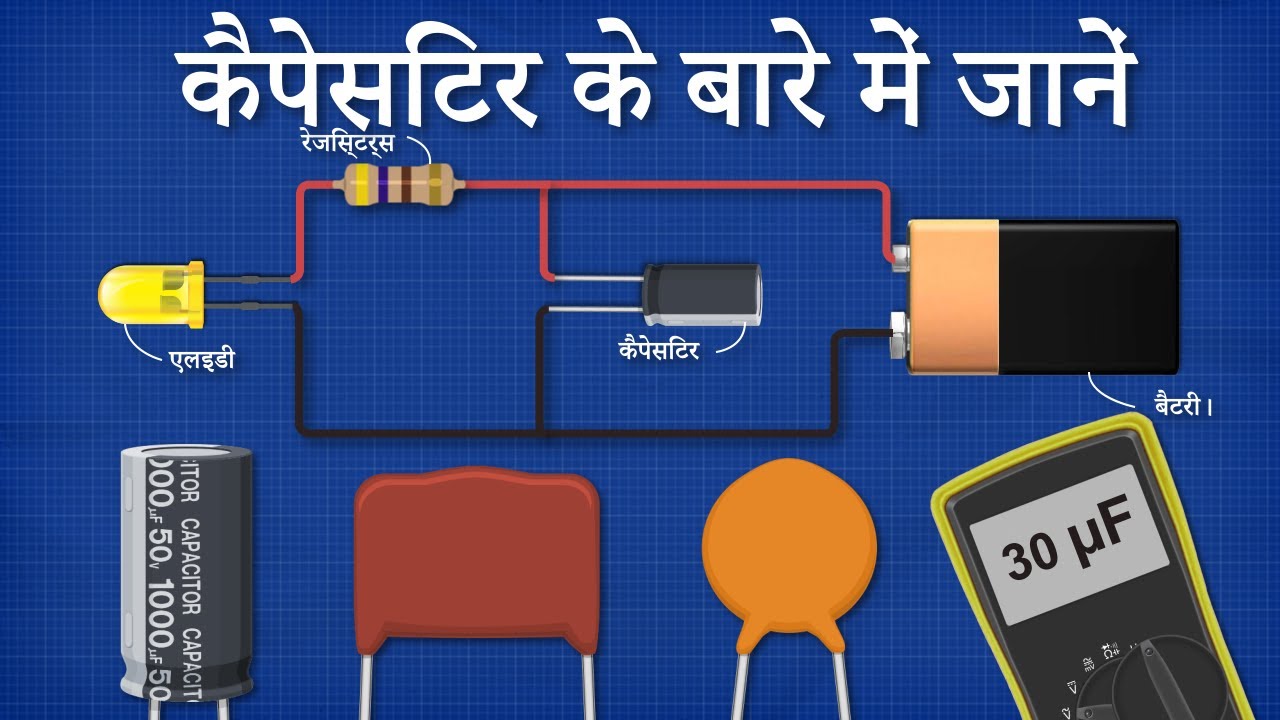 कैपेसिटर के बारे में जानें Learn about capacitors (HINDI)  electronics engineering