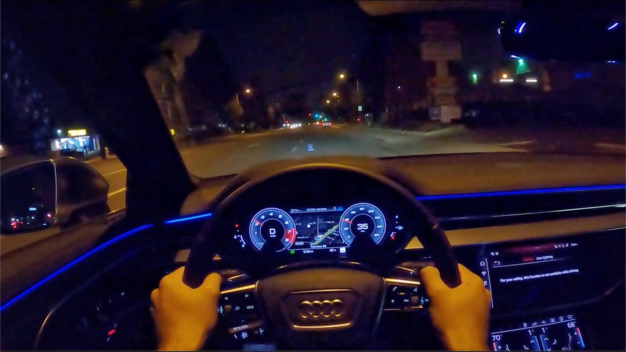 2020 Audi S8 Twin-Turbo V8 POV Night Drive (3D Audio)(ASMR)