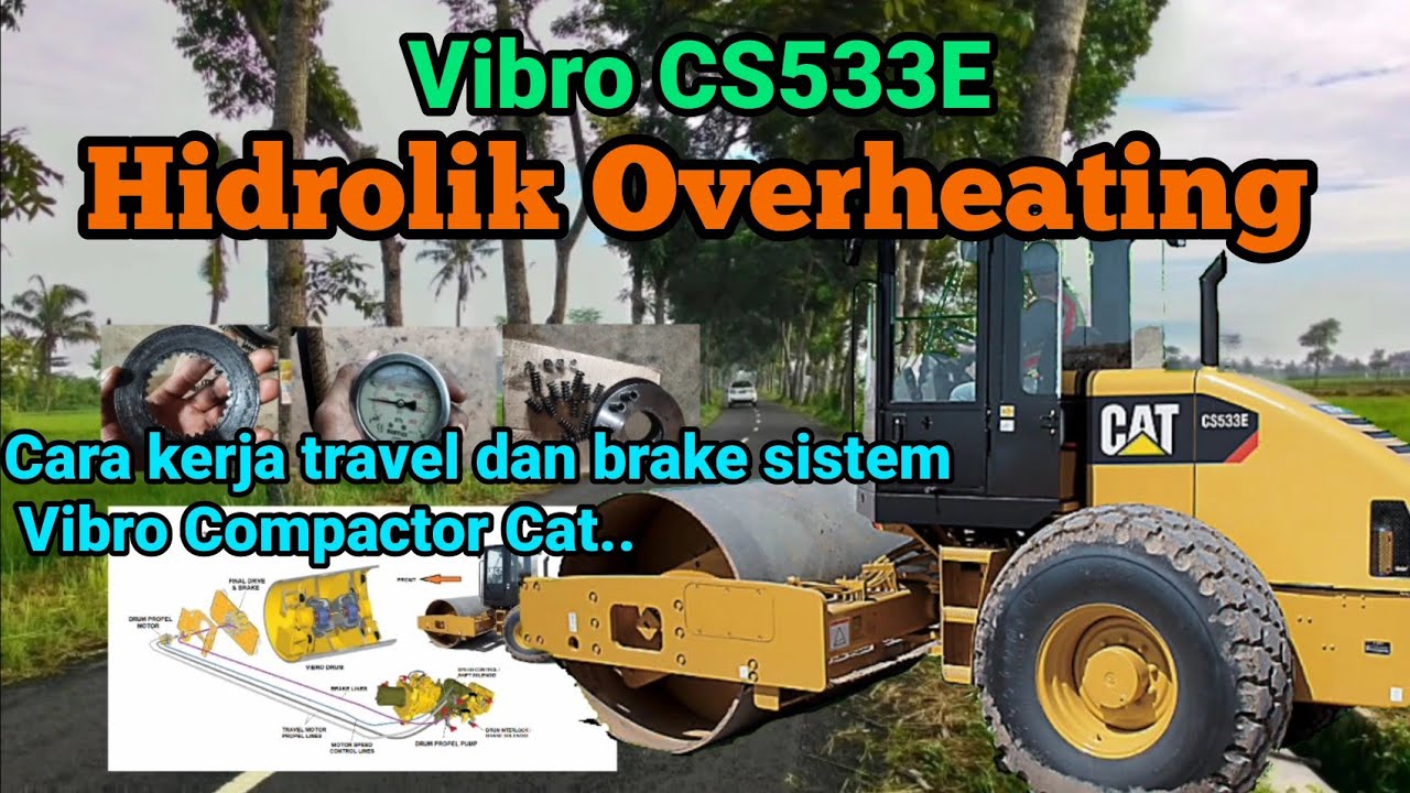 Hidrolik Overheating Vibro CS533E Cat. Cara kerja Travel Sistem CS533E.