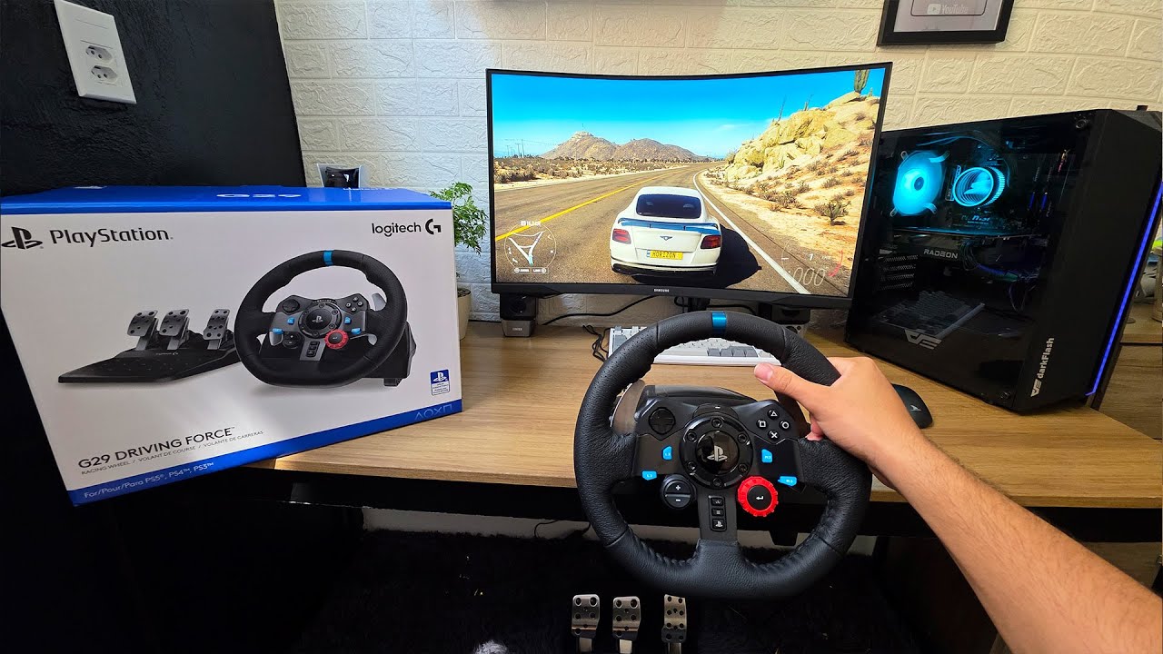 Volante Logitech G29 Unboxing - Jogando no Volante e testes PC gamer #pov