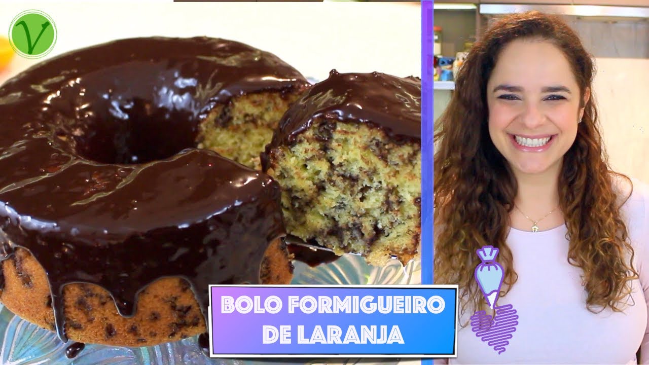 BOLO FORMIGUEIRO DE LARANJA COM COBERTURA CREMOSA #753 | Receitas da Mussinha