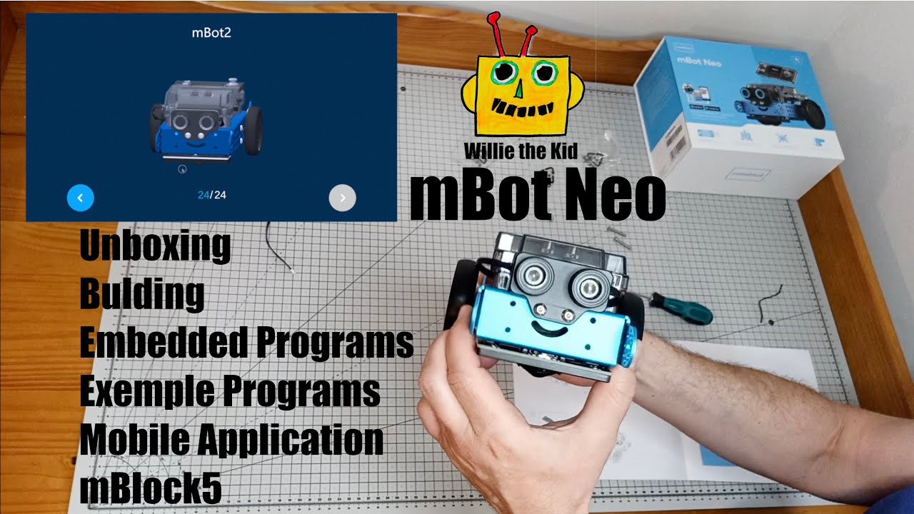 mBot Neo : Unboxing and first tests. mBot2, Cyberpi, Quad RGB sensor, Python, Scratch, Robot