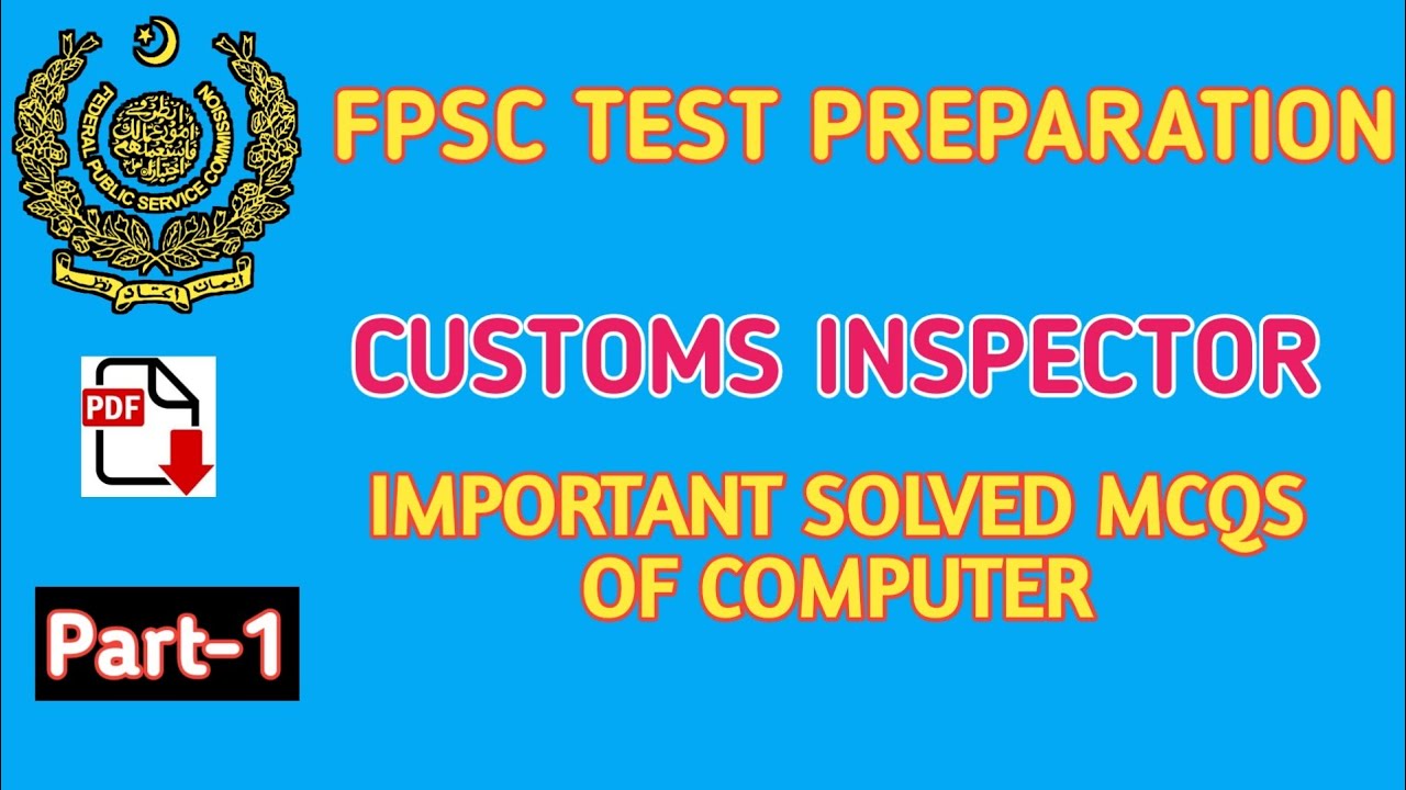 Important Solved Mcqs of Computer|| Customs Inspector ||Part-1|| Fpsc Test Preparation||