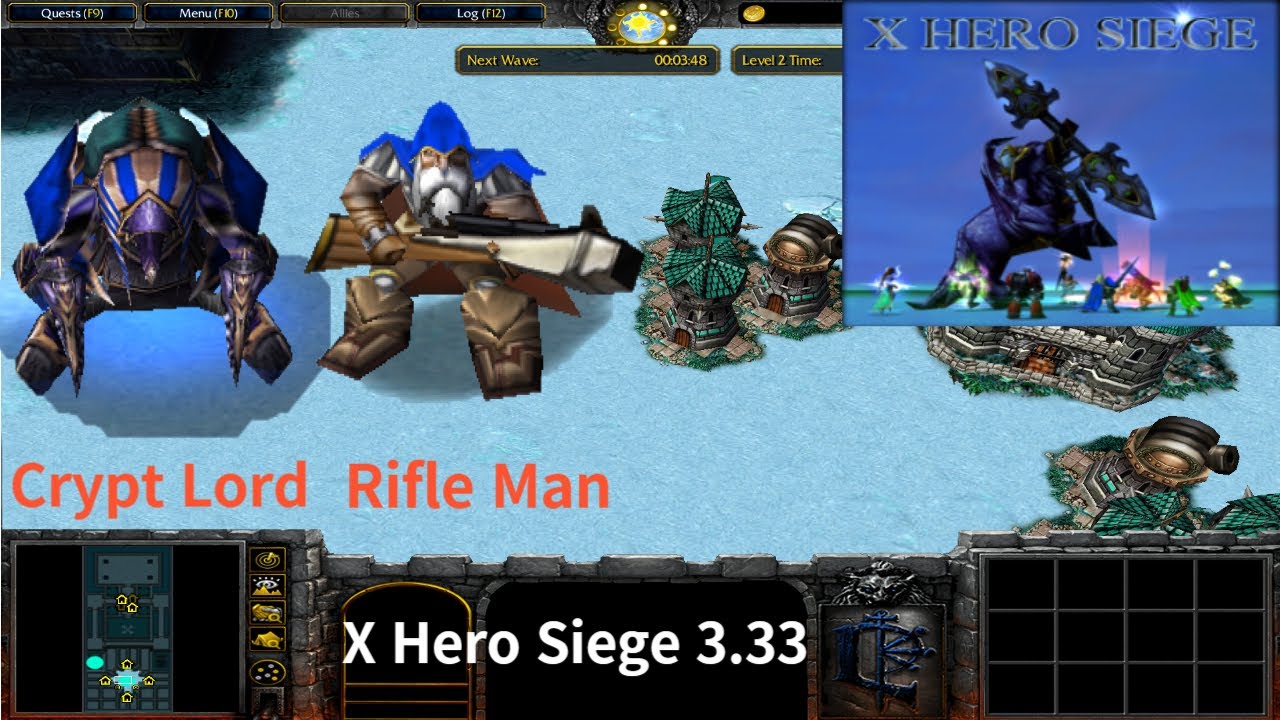 X Hero Siege 3.33, Crypt Lord & Rifle Man Extreme, Level 4 Impossible ,8 ways Dual Hero