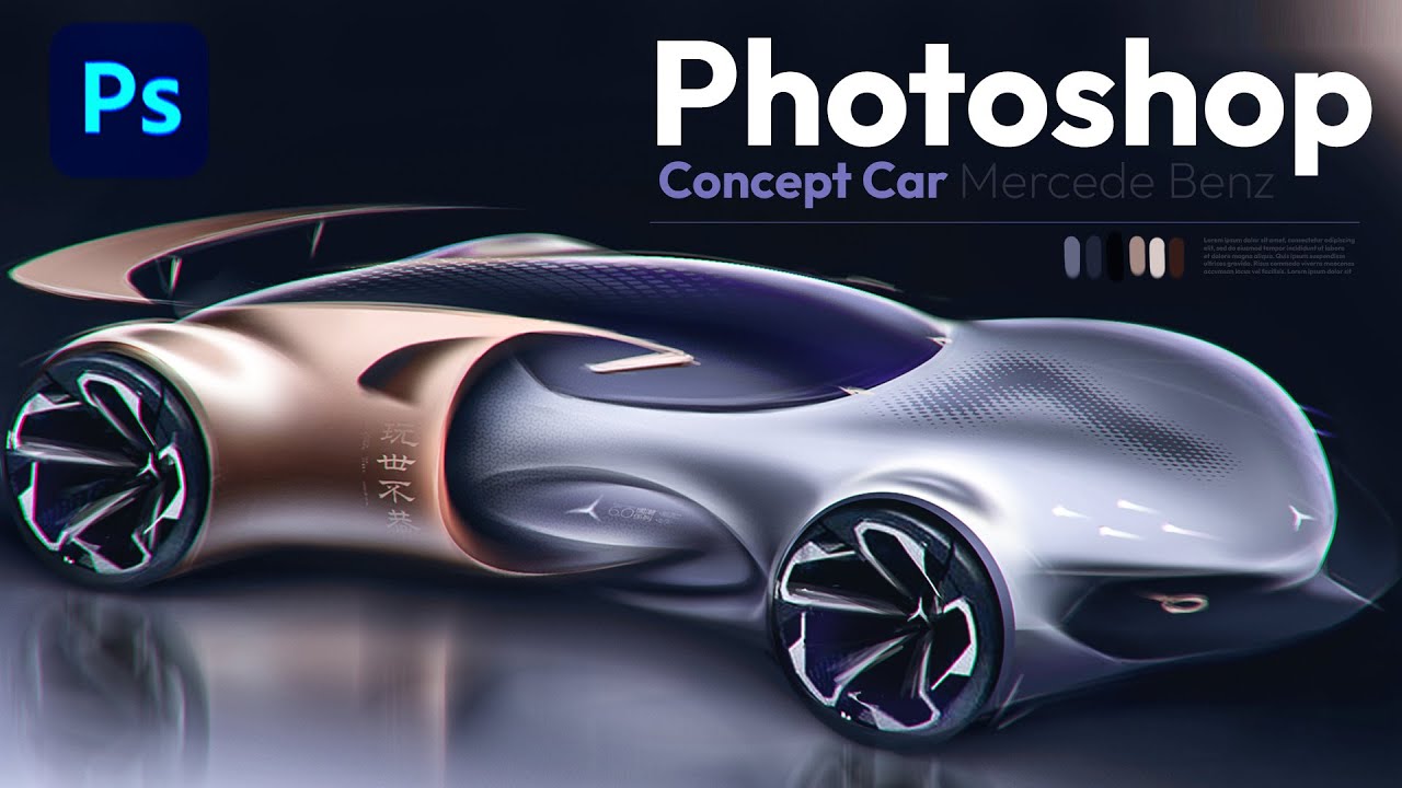 Concept Car Drawing in Photoshop | Mercedes-Benz Futuristic Automotive Design