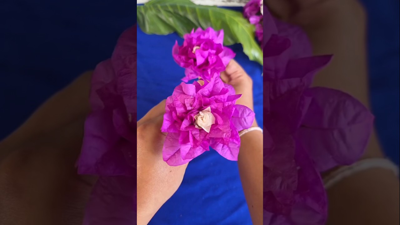 Making a beautiful flower stem by joining the petals and gluing them together #handicrafts #flower