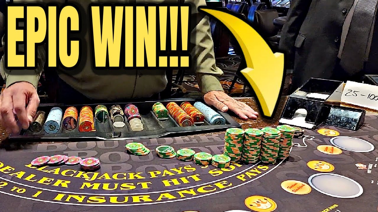 👉 INSANE Blackjack WIN!  Gambling in a Las Vegas Casino!!