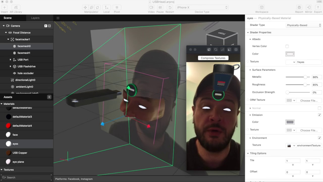 Spark AR: Instagram Filters - “Hole in the head” with Occlusion