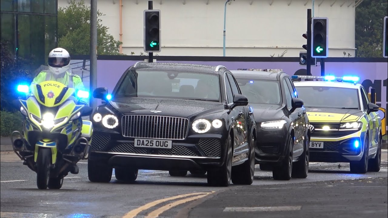 Duke Of Edinburgh Gets Escorted From A Event In Salford Quays to Manchester Airport By GMP