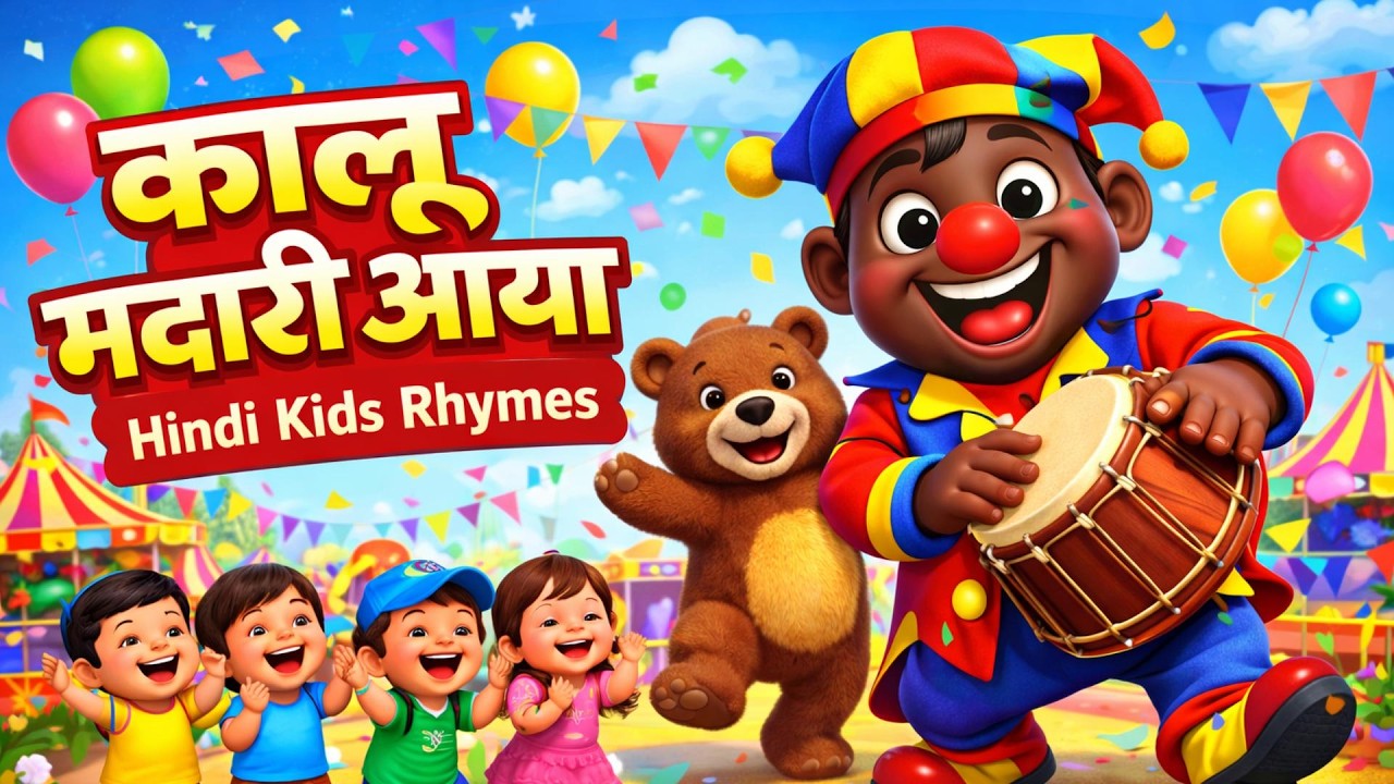 कालू मदारी आया 🎪😄 | Hindi Kids Rhymes | Funny Cartoon Song for Kids