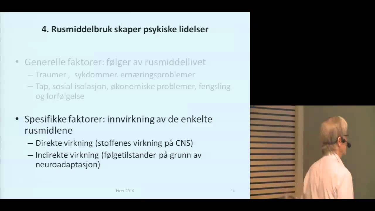 Helge Waal: Sammenheng mellom ulike rusmidler og psykiske lidelser