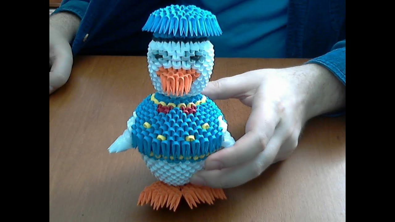 How to make 3D Origami Donald Duck part 1