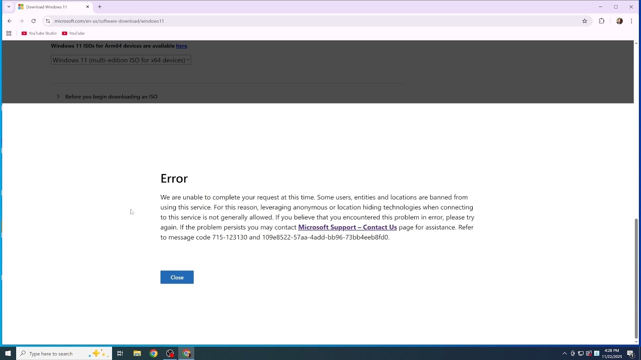 Почему вы не можете загрузить ISO-образ Windows 11?
