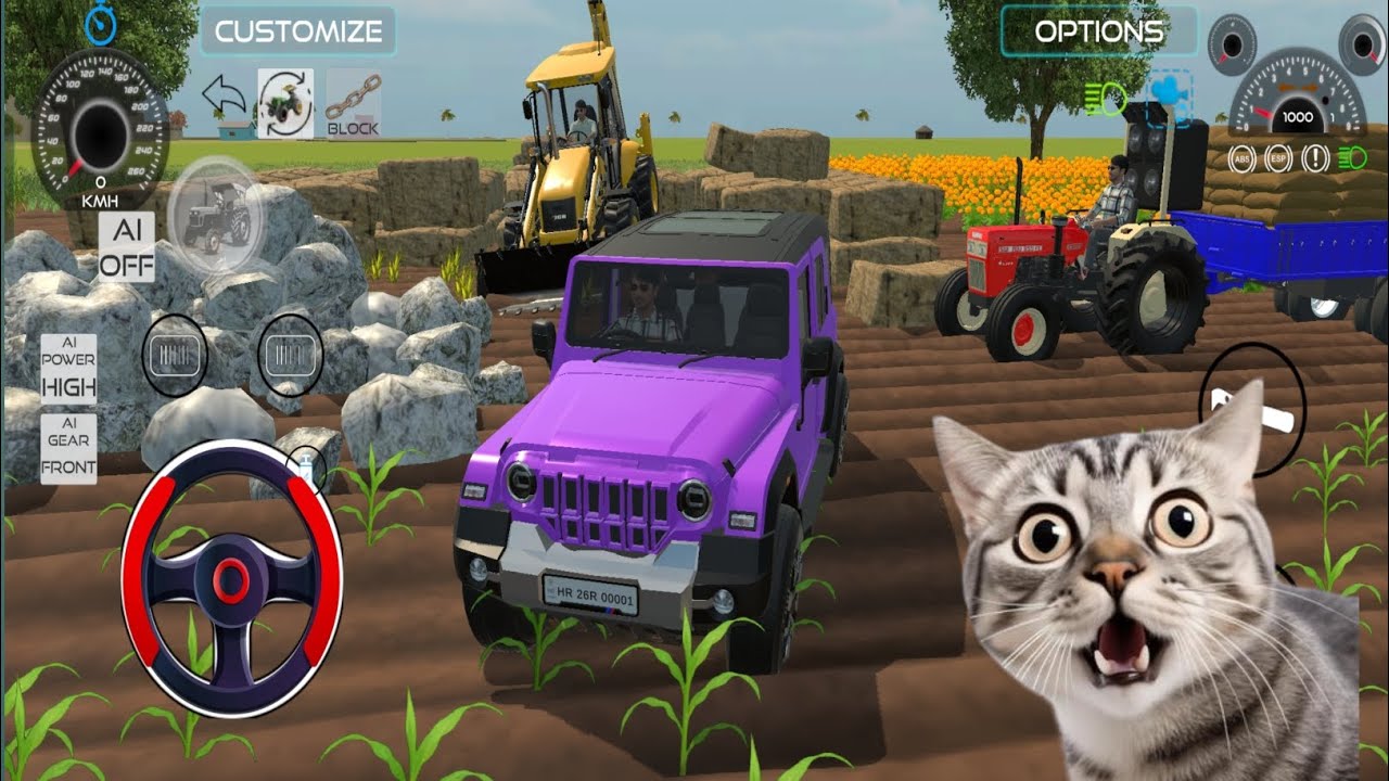 JCB LOADED 🔥 TRECTOR TROLLEY || THAR ROX ||  BEAUTIFUL ❤️ VIDEO CAT SHOCKED 🤯 #gamingvideos #VIRAL 