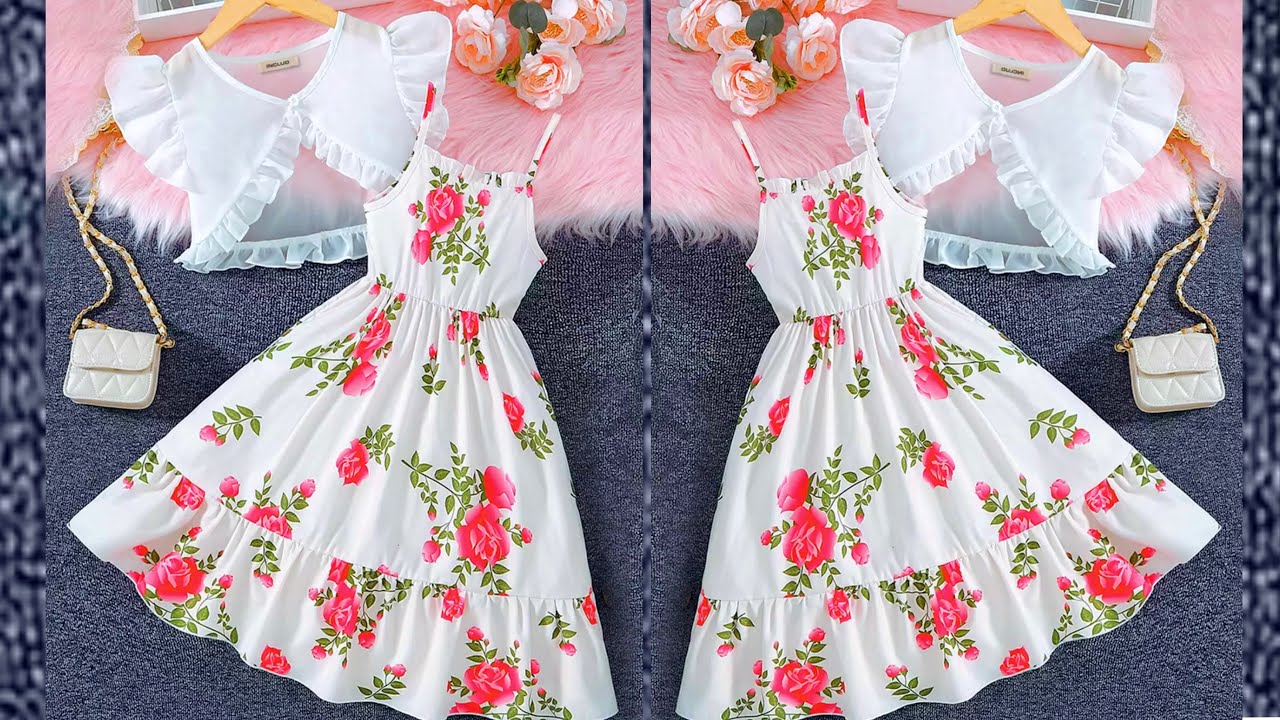 Beautiful Baby Frock With Jacket Cutting and Stitching | DIY Very Easy Trendy Baby Frock With Jacket