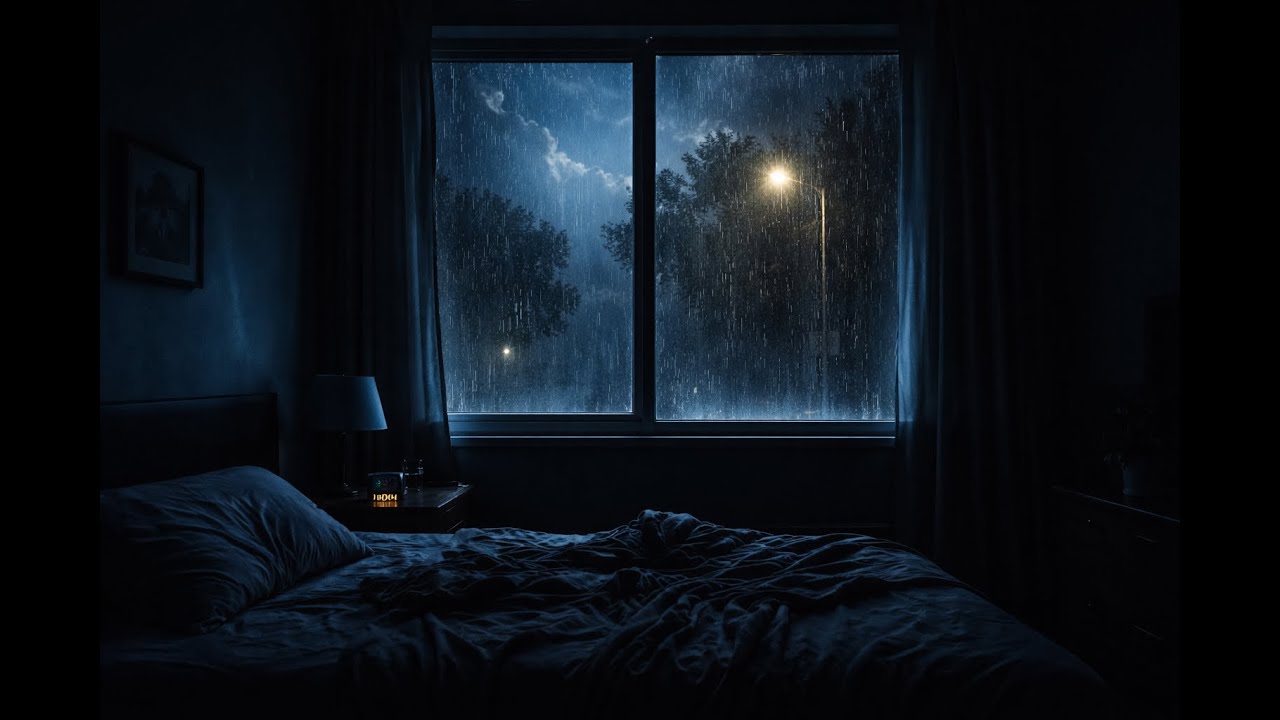 Midnight Thunderstorm ⛈️ Deep Rain Sounds for Sleep and Calm