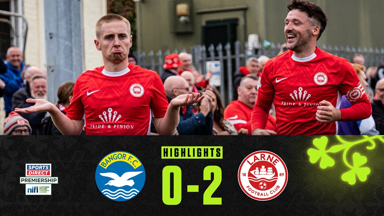 Magee missile secures 3 points for Larne! | Bangor 0-2 Larne | #sportsdirectprem