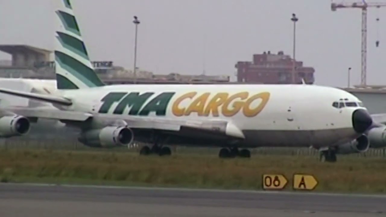 JT3D scream , skylark melodies , rolling take off , the legendary Boeing 707 OD-AGP , Ostend / EBOS