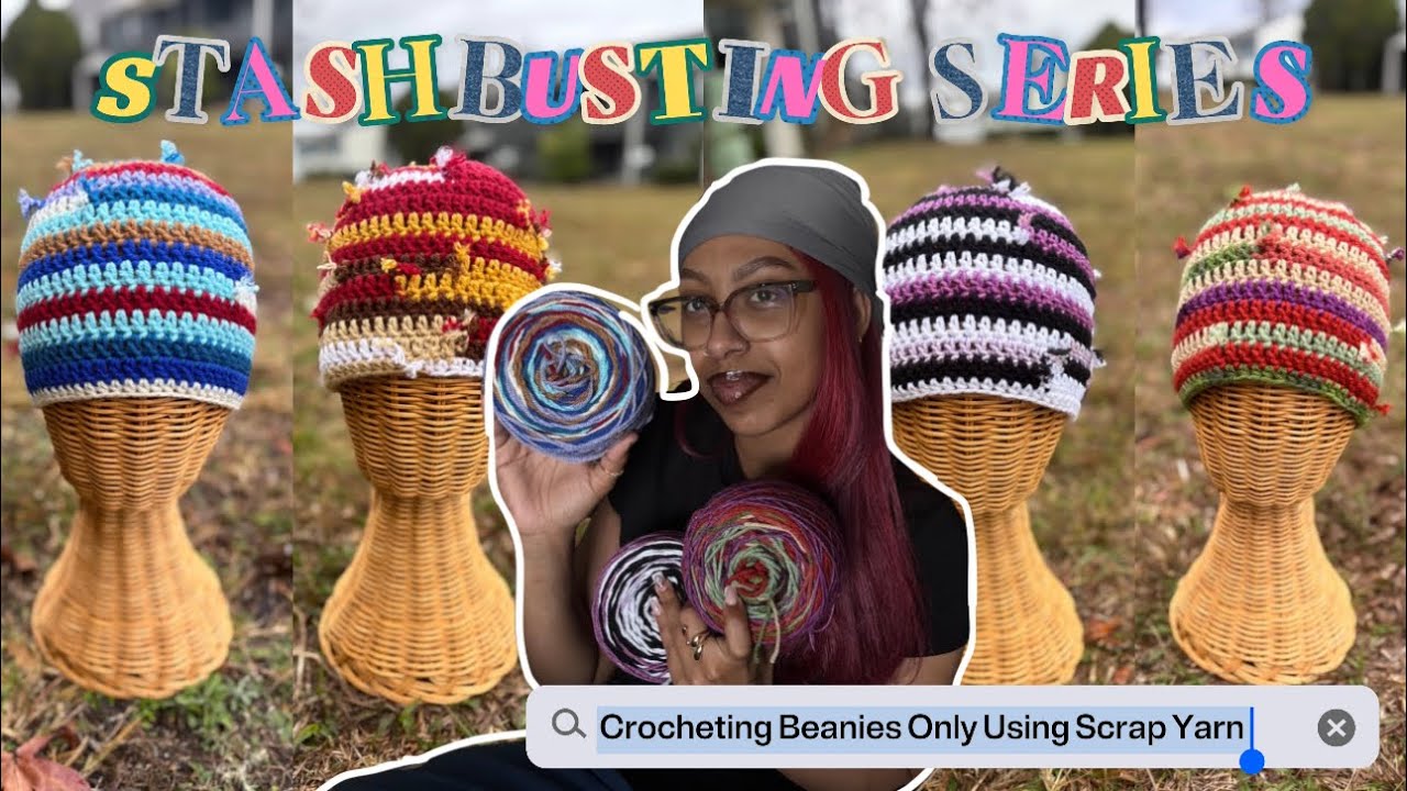 STASH BUSTING SERIES🧶🪡: CROCHETING BEANIES ONLY USING SCRAP YARN 