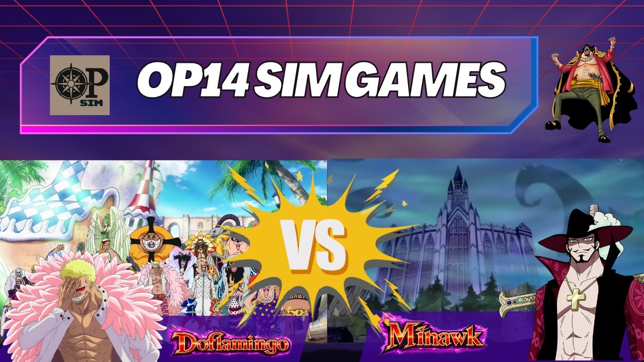 OP14 | EB03 | Purple Doflamingo vs Green Mihawk | OPTCG Sim Gameplay | Card Game