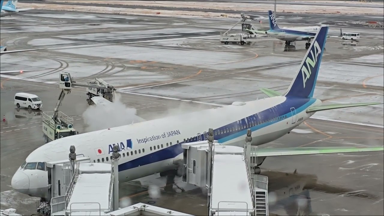 2026年2月8日(日)雪の羽田空港