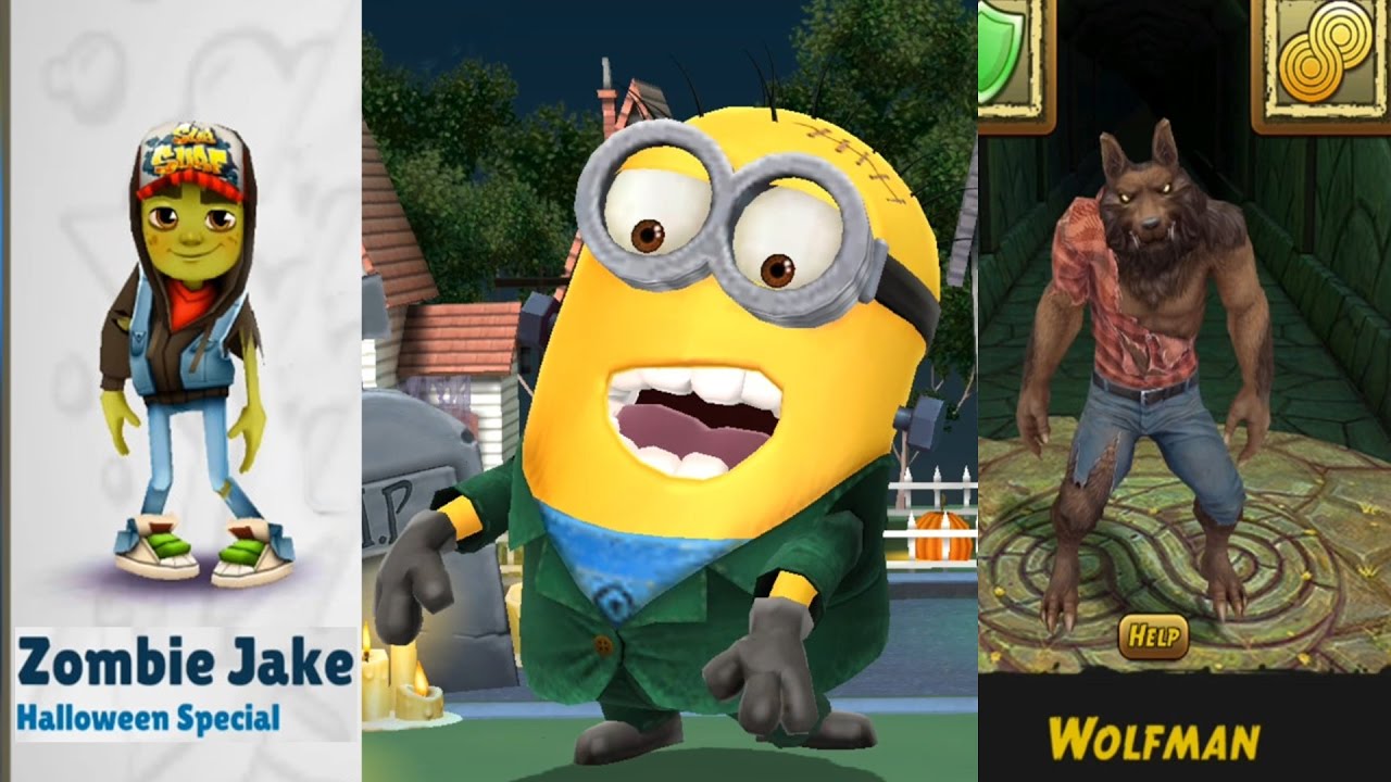 Despicable Me 2 - Minion Rush Vs Temple Run 2 Vs Subway Surfers Halloween Maps !