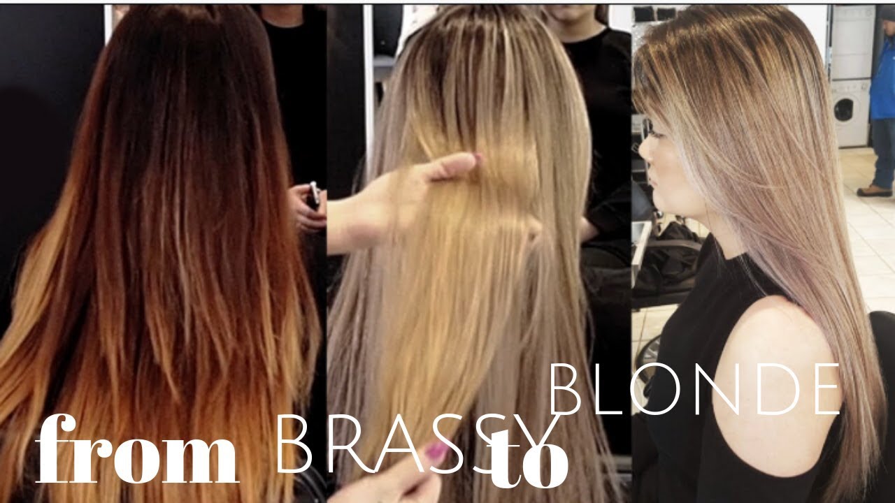from BRASSY to ASH BLONDE HAIR