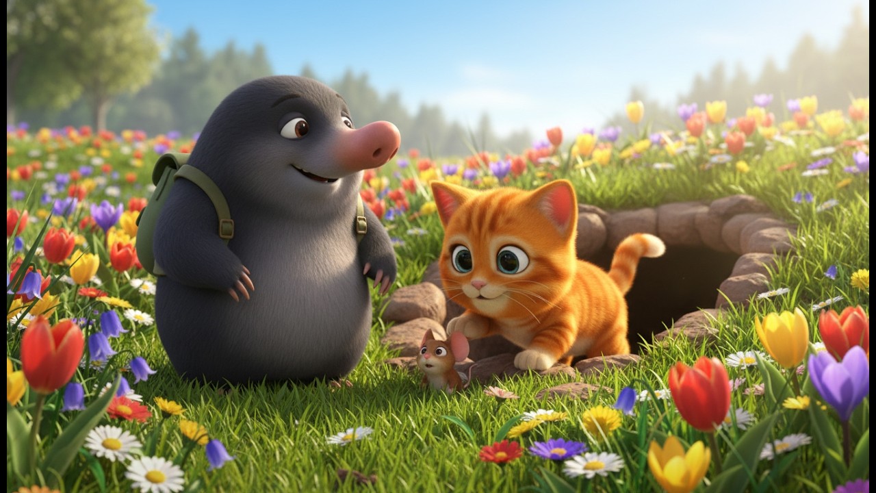 Heart-Pounding Kids Story: Kitten Saves a Mole from Collapse & Snake! (Animated)