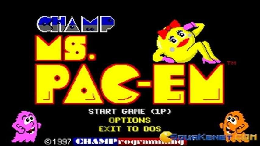 CHAMP Ms. Pacman gameplay (PC Game, 1996)