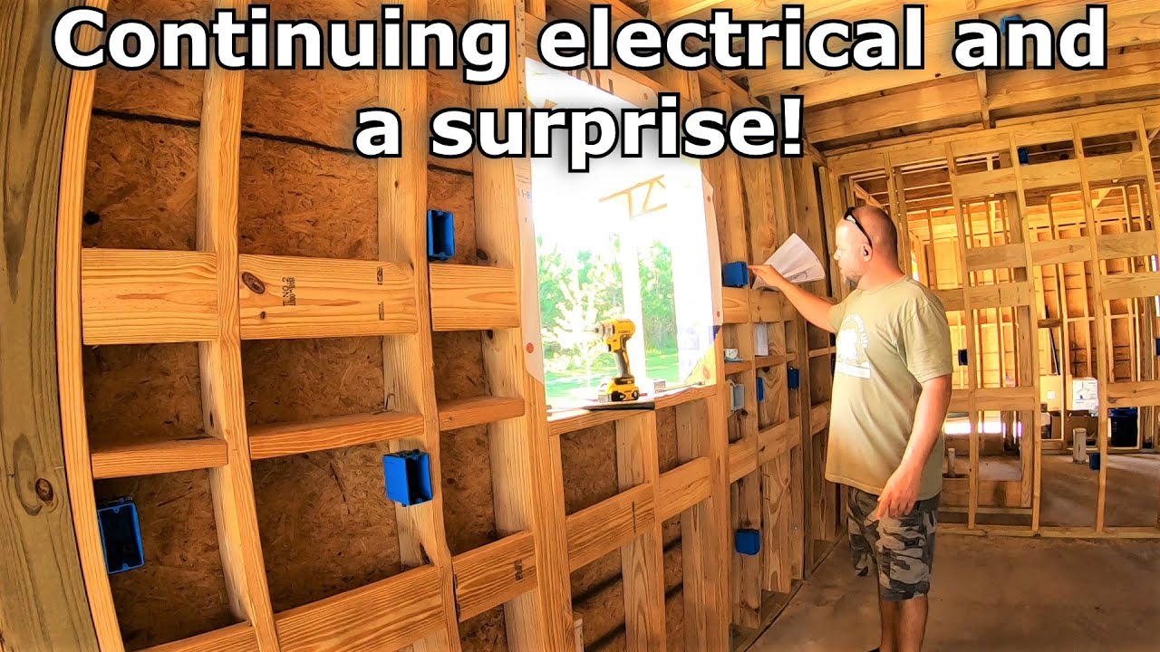 Electrical continues and a surprise! #413 #barndo #barndominium