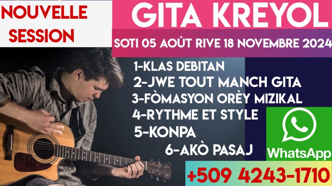 APRANN JWE GITA KOU ANLIY AVEK GITA KREYOL MEN BON KONPA