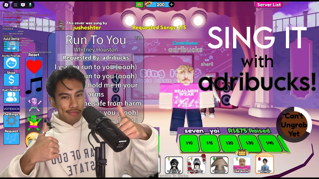 Roblox SING IT with adribucks!