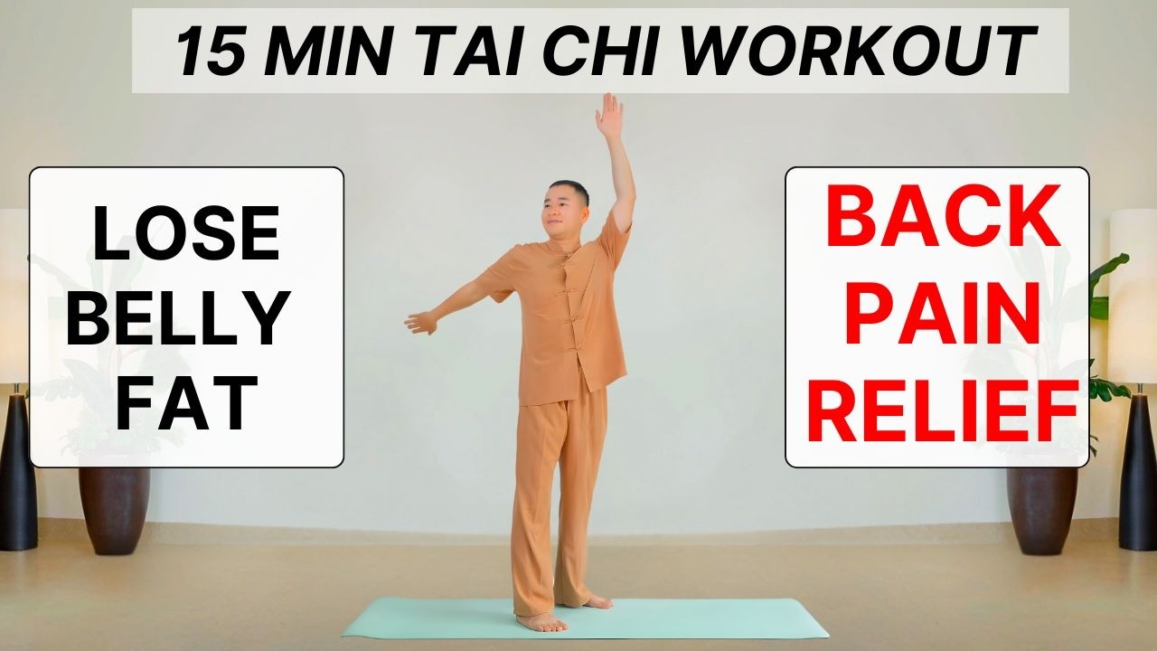 15 Min Gentle Tai Chi Workout 🔥 Burn Belly Fat & Relieve Back Pain | Beginner Friendly, No Jumping