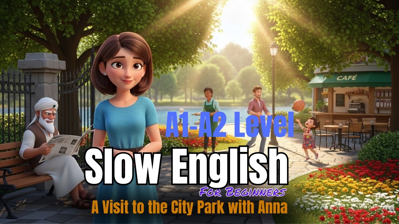 A Peaceful Day at the City Park | Slow English Story for Beginners (A1-A2 Level)
