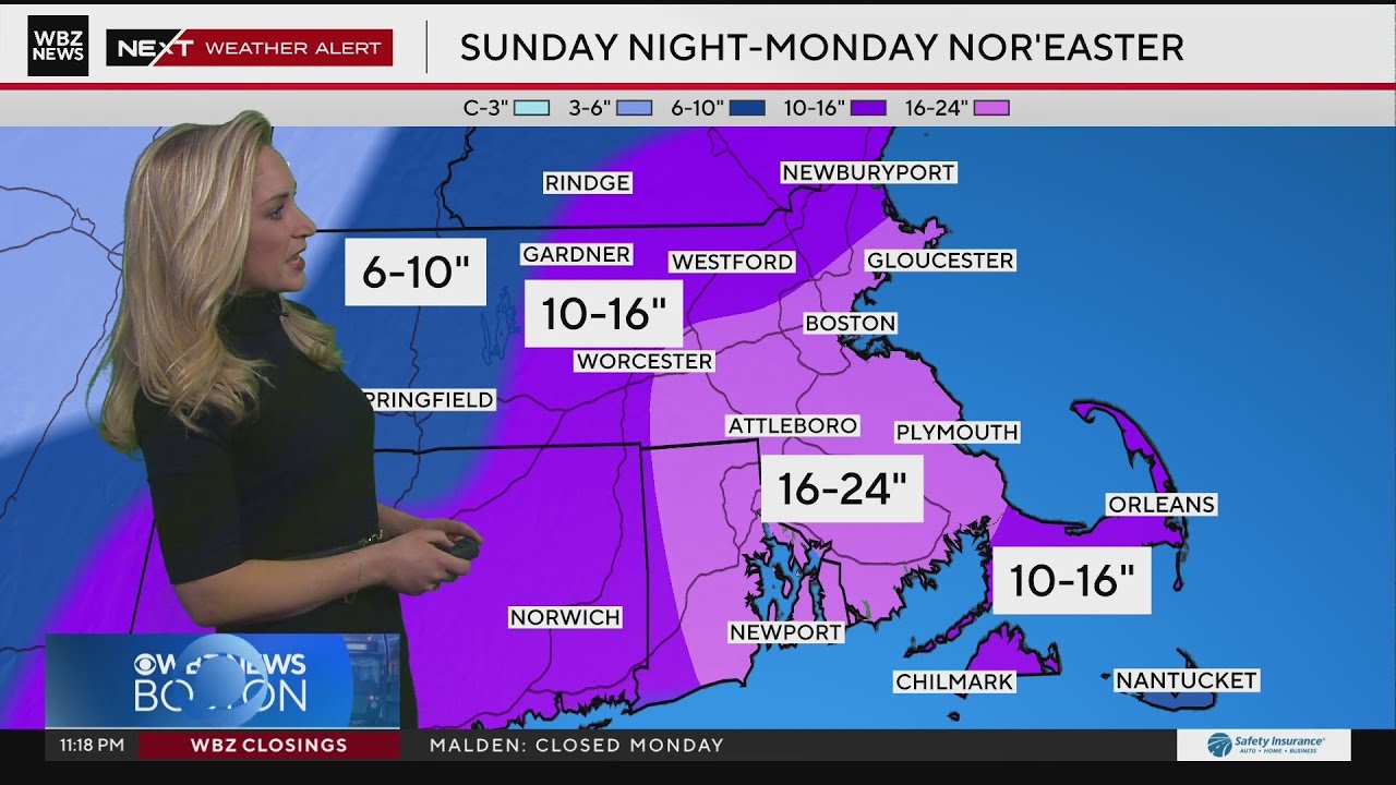 Blizzard warning for Boston area as incoming storm could dump 2 feet of snow