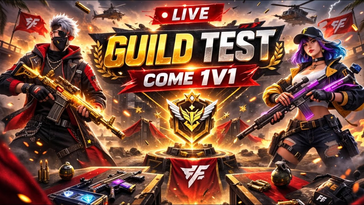 FF LIVE TOP 1 GUILD TEST 1V4 | ROAD TO 100K ON LIVE | LIVE GUILD TESTING #fflive #girllive #raistar