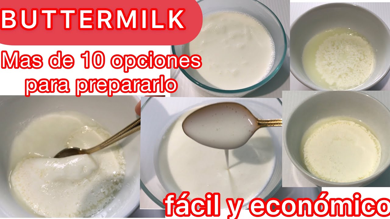 Como Hacer  BUTTERMILK  o SUERO  de leche CASERO  MAS DE 10 OPCIONES CON SOLO 2 INGREDIENTES. FÁCIL