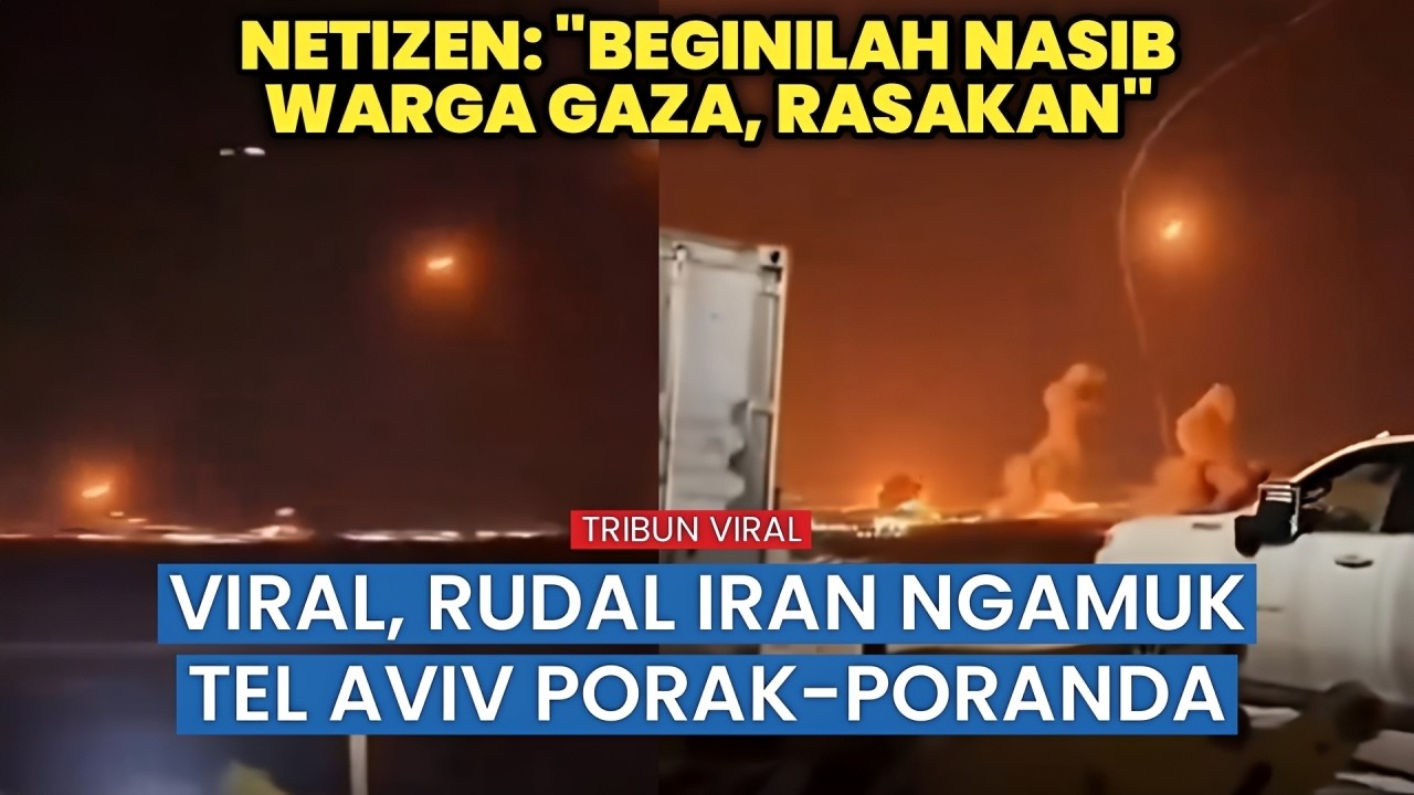 Viral, Detik-detik Iran Bombardir Tel Aviv secara Membabi Buta